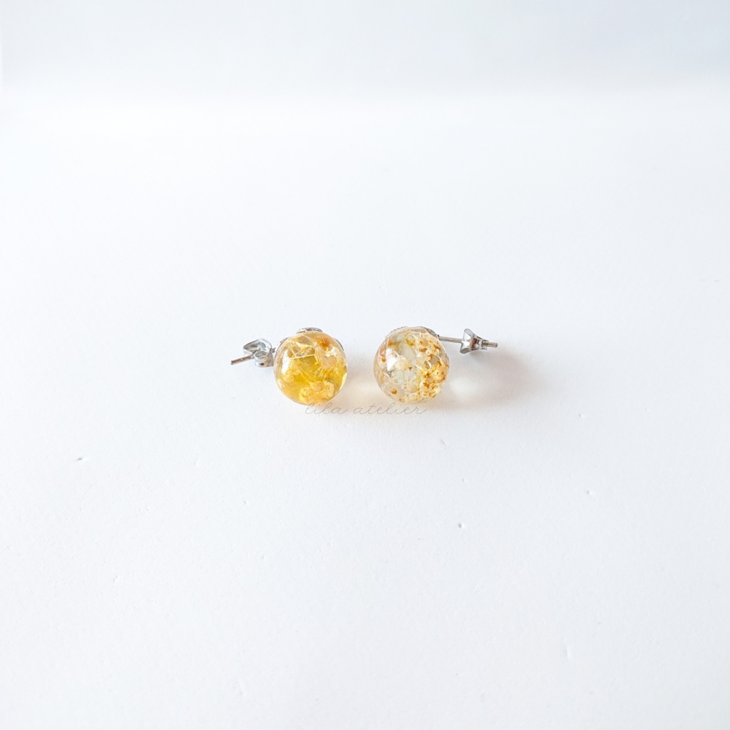 かすみ珠【秋】ピアス/イヤリング(金属アレルギー対応)