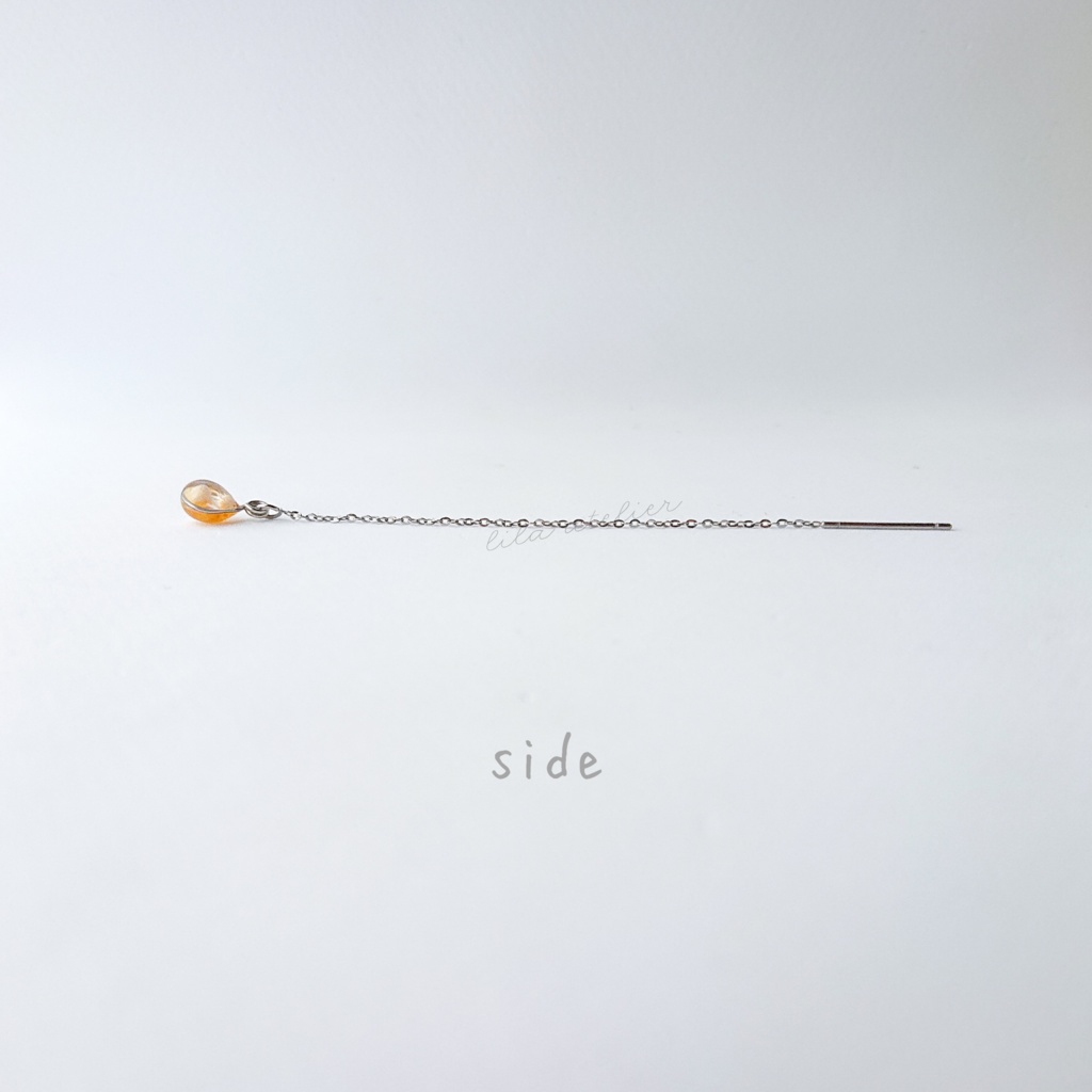 《片耳用》かすみ雫【秋】アメリカンピアス(金属アレルギー対応)