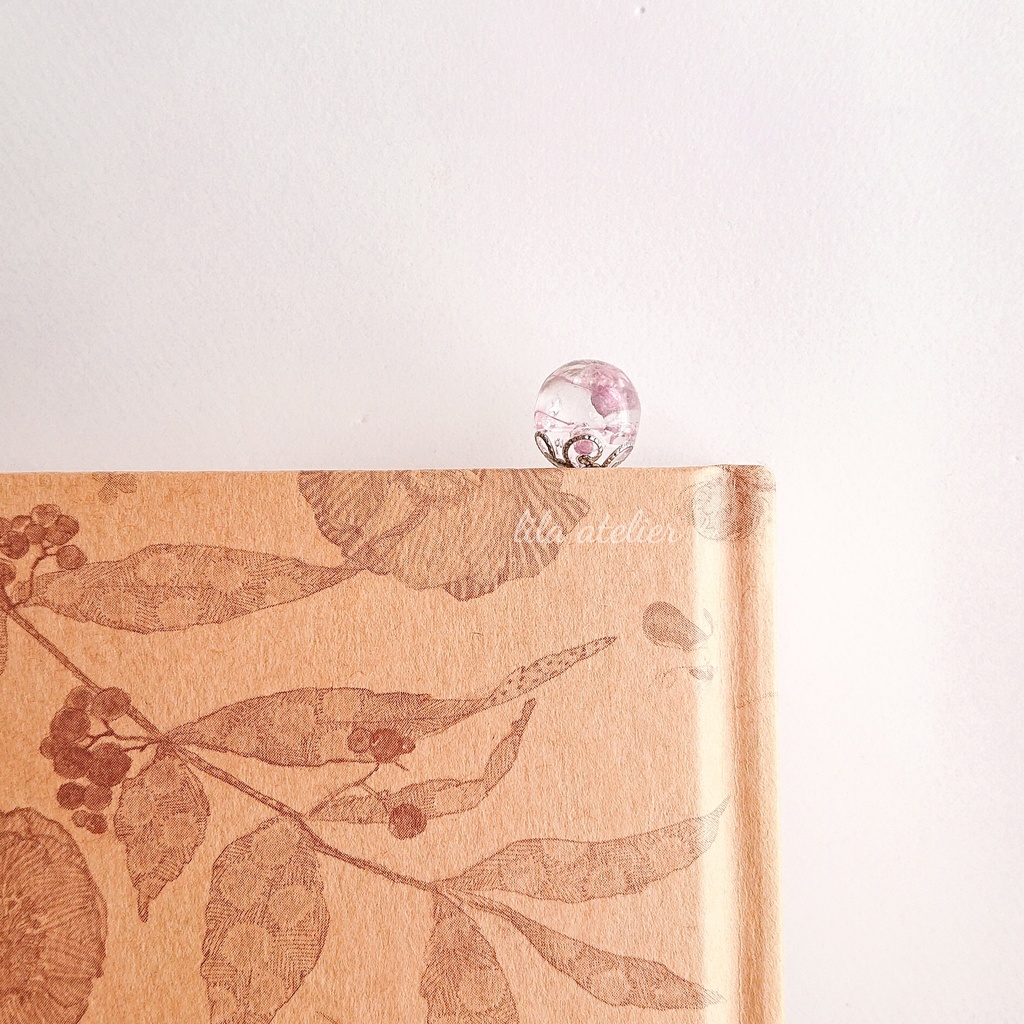 かすみ珠と三つ葉【紫】しおり(金属アレルギー対応)