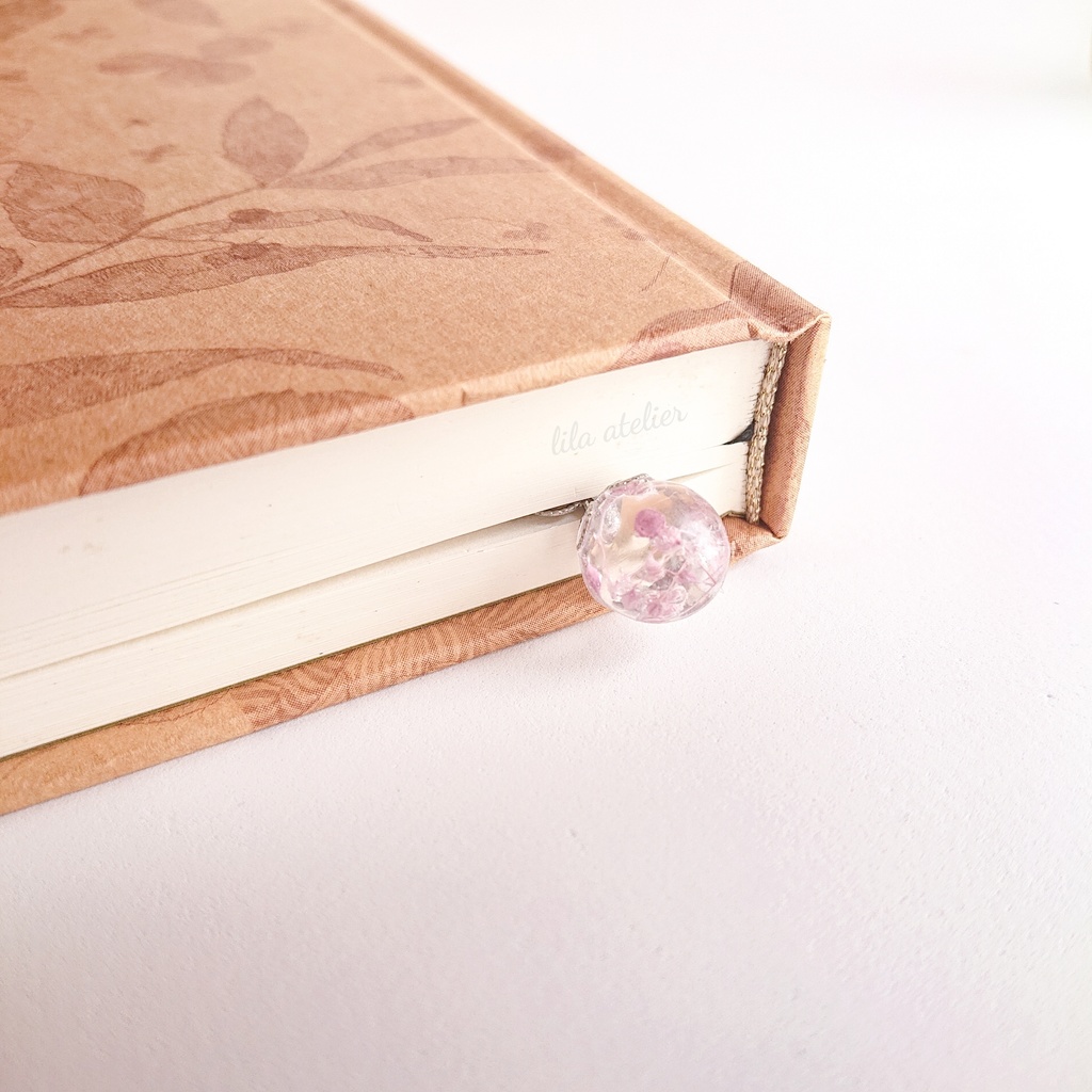 かすみ珠と三つ葉【紫】しおり(金属アレルギー対応)