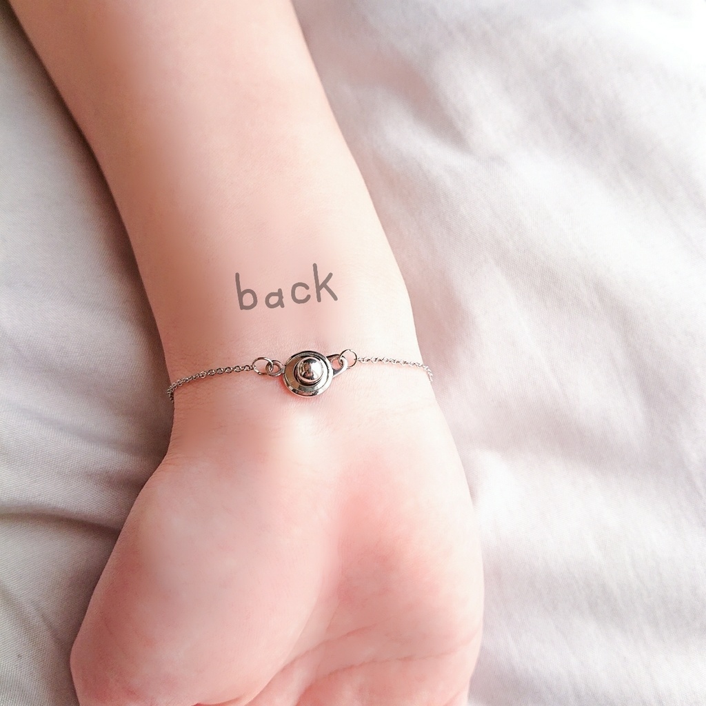 かすみ水中花細工【紫】ブレスレット(金属アレルギー対応)