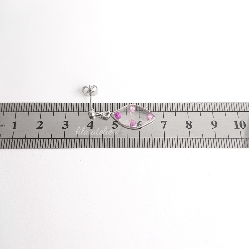 かすみ葉【紫】ピアス/イヤリング(金属アレルギー対応)