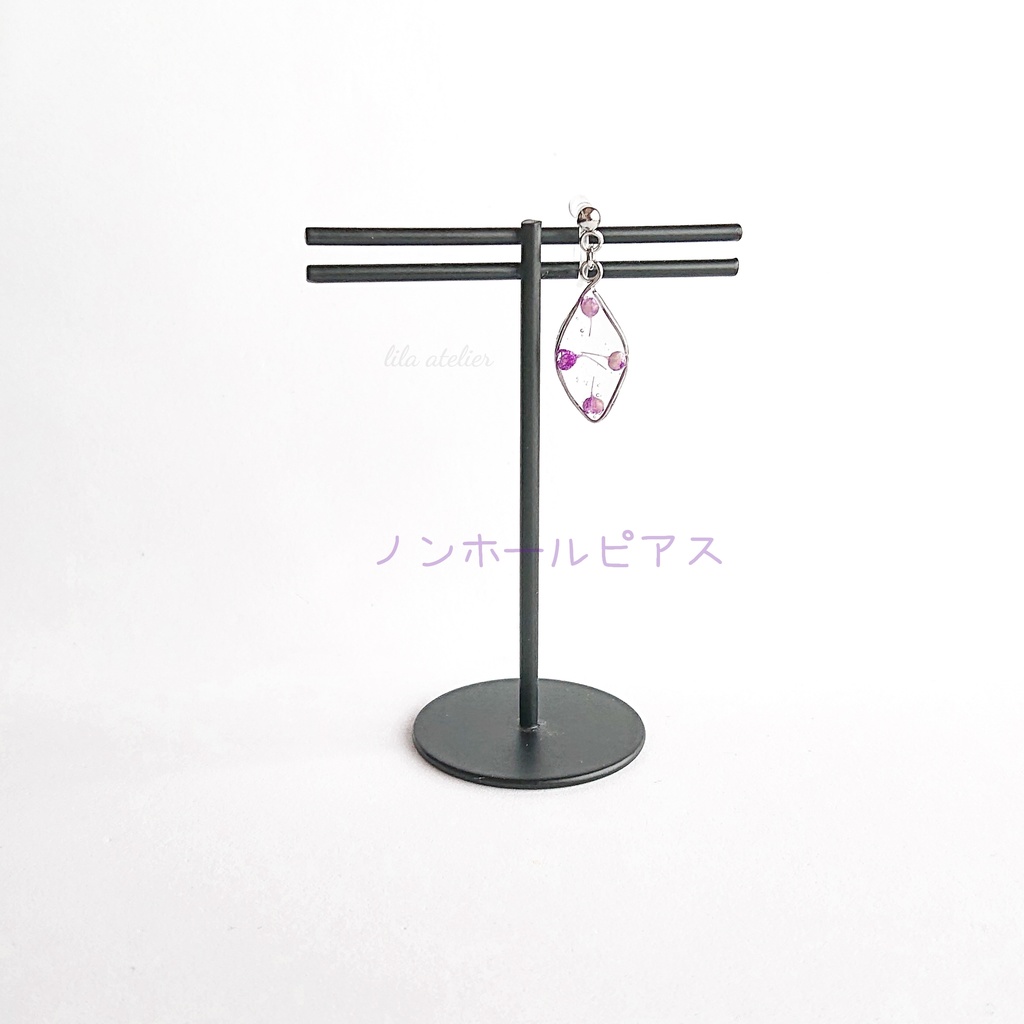 かすみ葉【紫】ピアス/イヤリング(金属アレルギー対応)