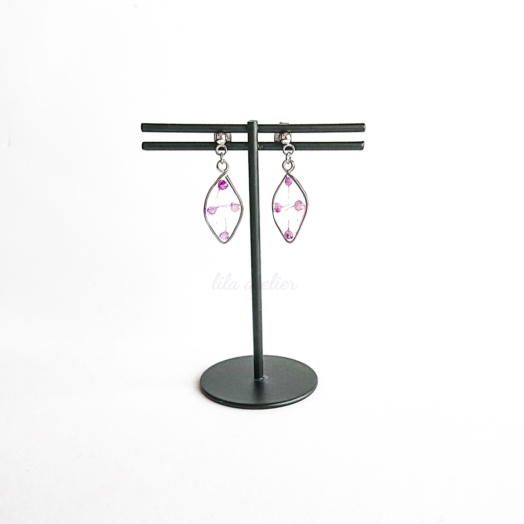 かすみ葉【紫】ピアス/イヤリング(金属アレルギー対応)