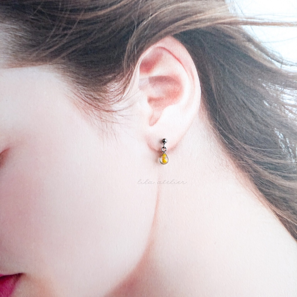 かすみ雫【翠】ピアス/イヤリング(金属アレルギー対応)