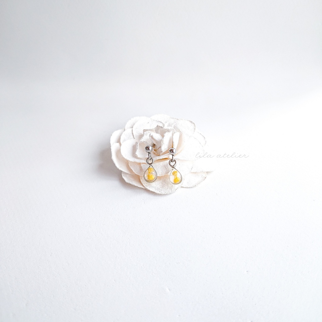 かすみ雫【翠】ピアス/イヤリング(金属アレルギー対応)