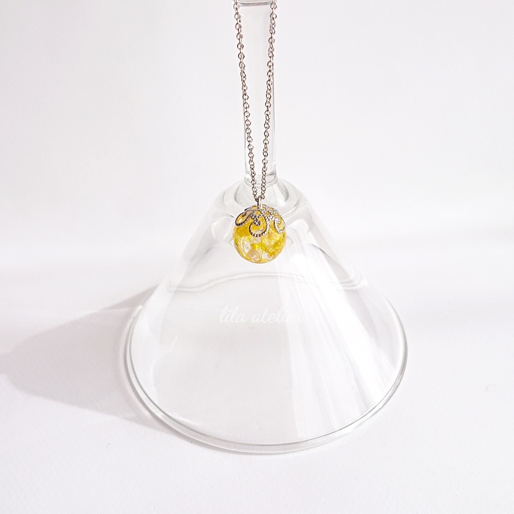 かすみ珠【翠】ペンダント(金属アレルギー対応)