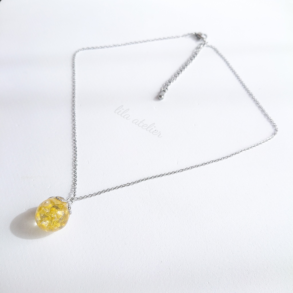 かすみ珠【翠】ペンダント(金属アレルギー対応)