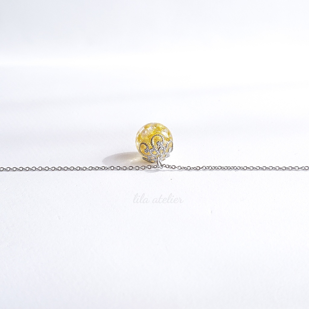 かすみ珠【翠】ペンダント(金属アレルギー対応)