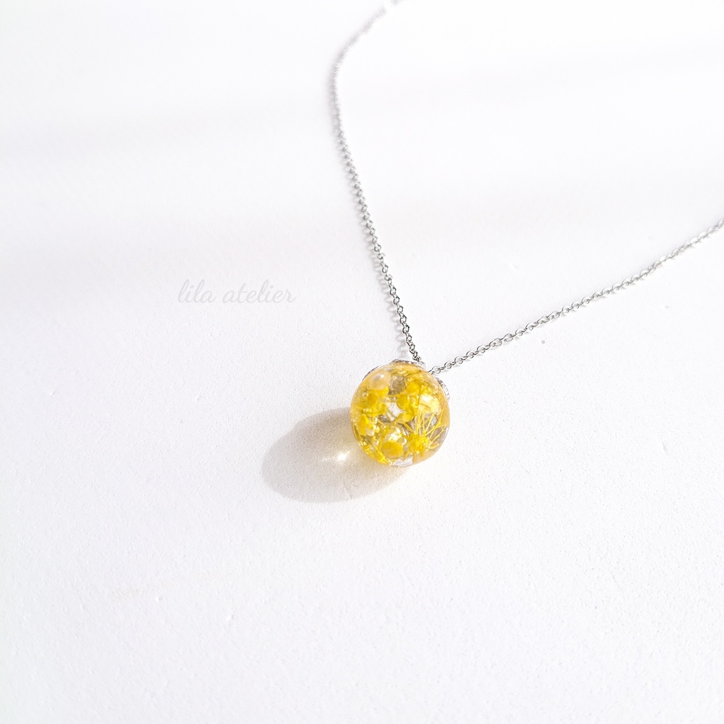 かすみ珠【翠】ペンダント(金属アレルギー対応)