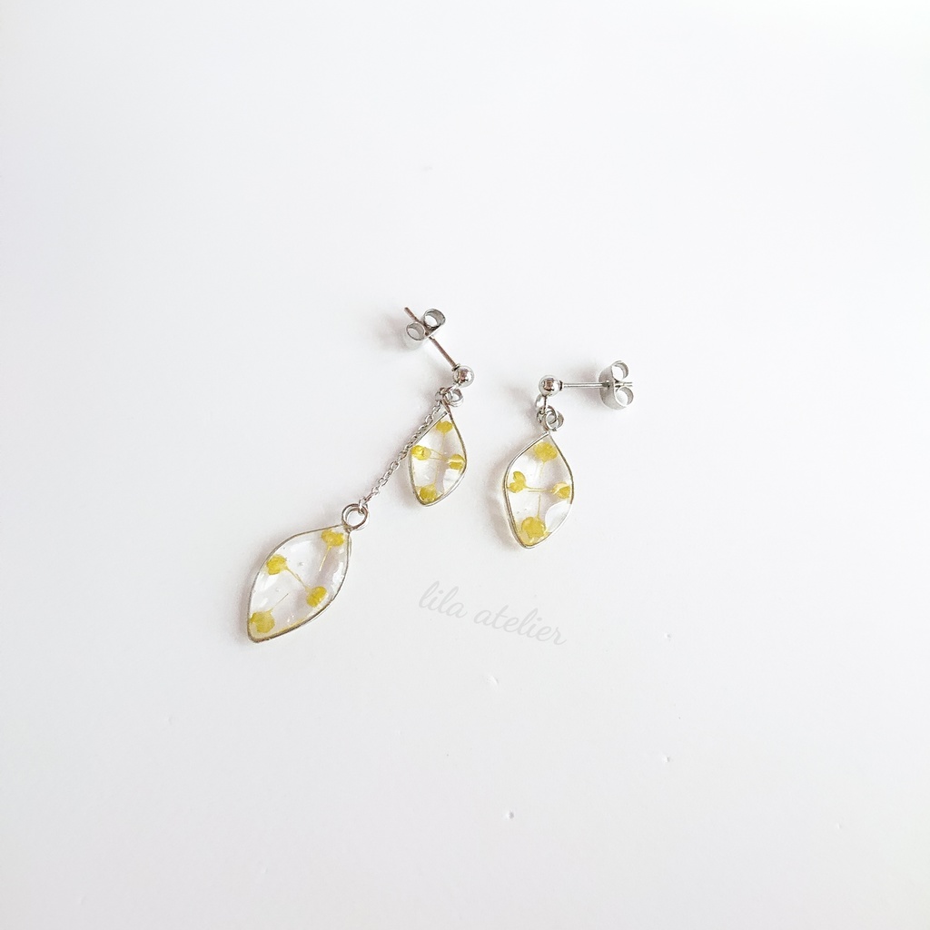 かすみ双葉【翠】ピアス/イヤリング(金属アレルギー対応)