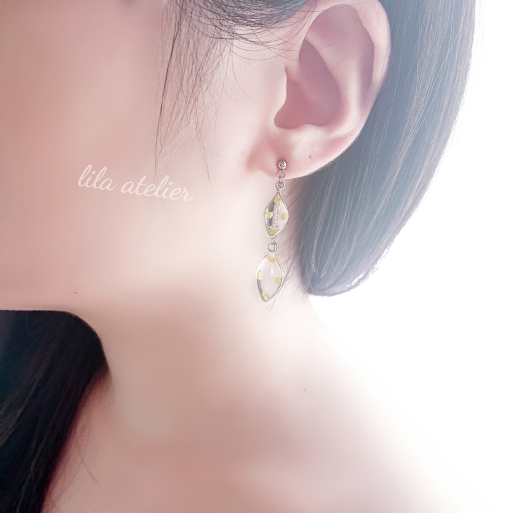 かすみ双葉【翠】ピアス/イヤリング(金属アレルギー対応)