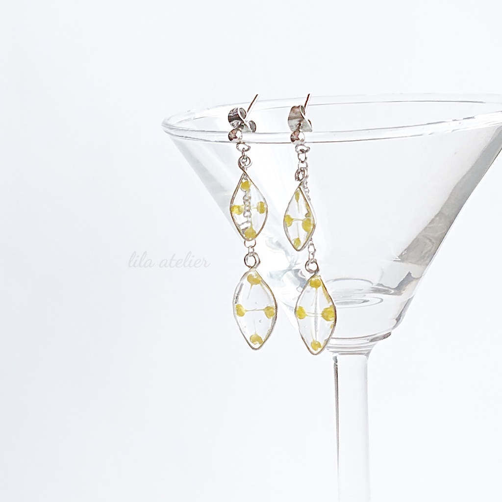 かすみ双葉【翠】ピアス/イヤリング(金属アレルギー対応)