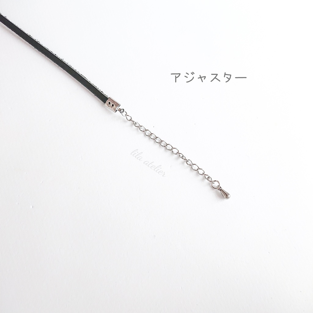 かすみ粒【紫】チョーカー(金属アレルギー対応)