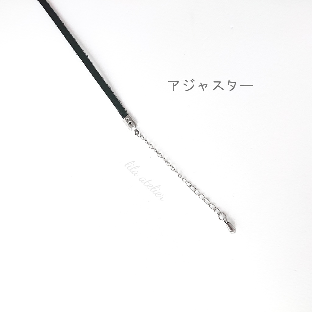 かすみ蔦葛【紫】チョーカー(金属アレルギー対応)