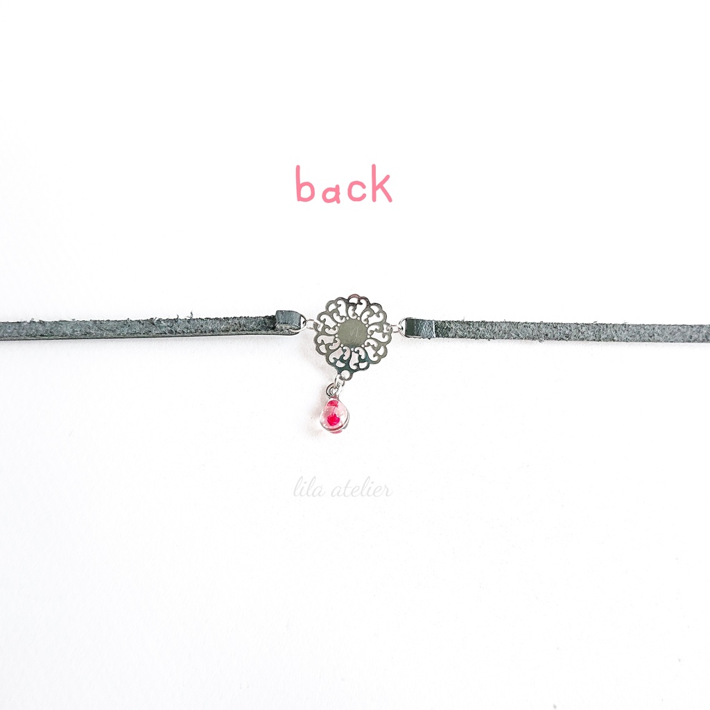 かすみ蔦葛【紅】チョーカー(金属アレルギー対応)