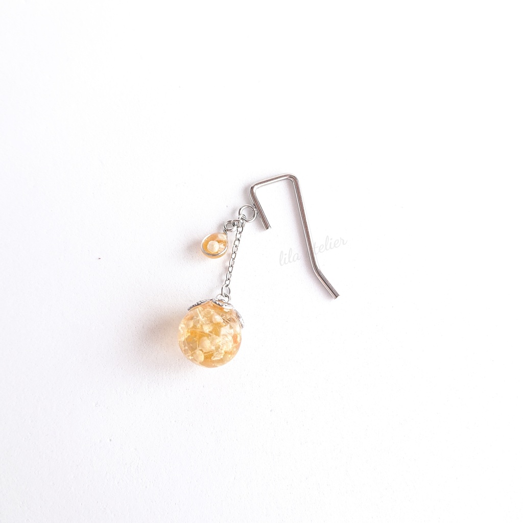 かすみ珠と雫【秋】ポニーフック(金属アレルギー対応)