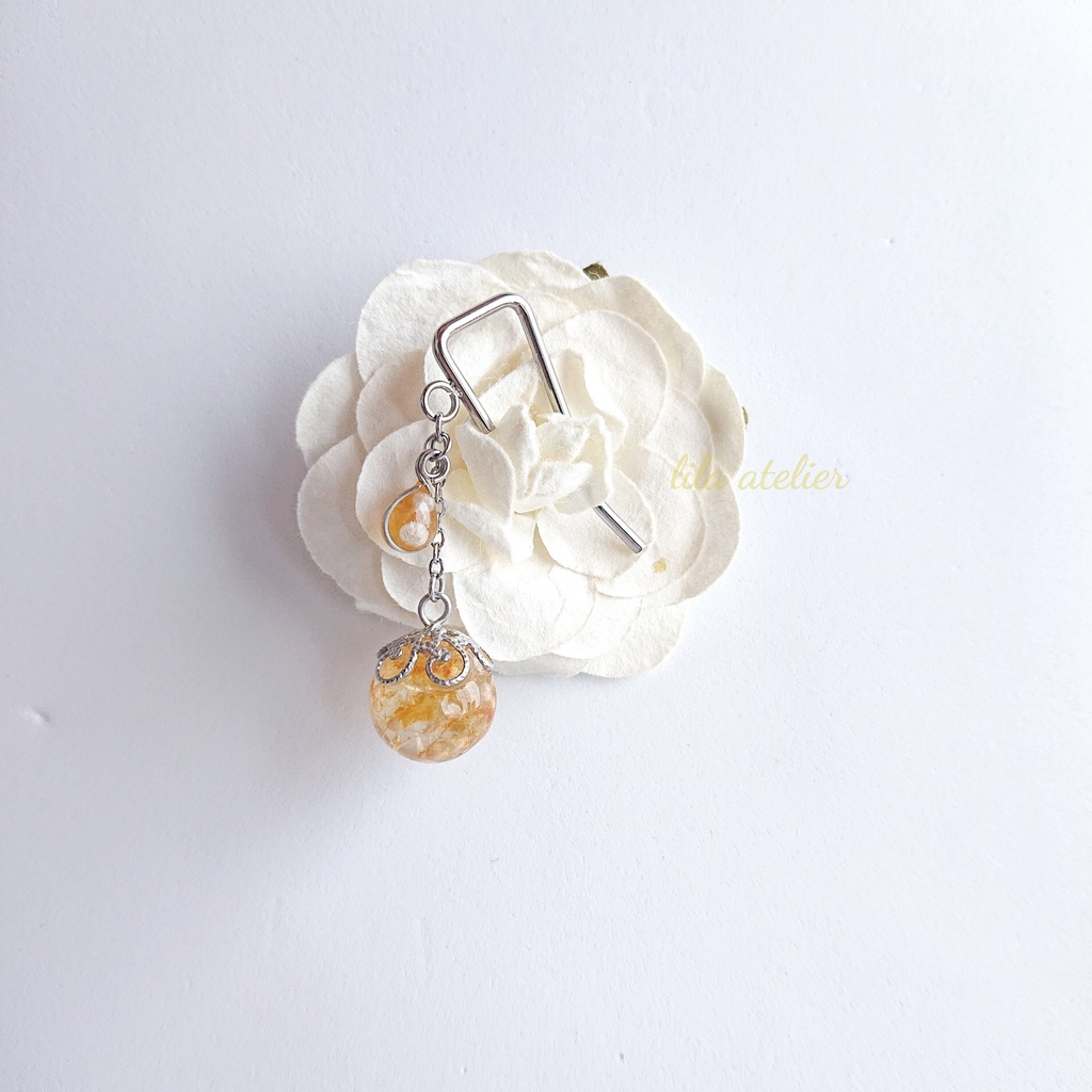 かすみ珠と雫【秋】ポニーフック(金属アレルギー対応)