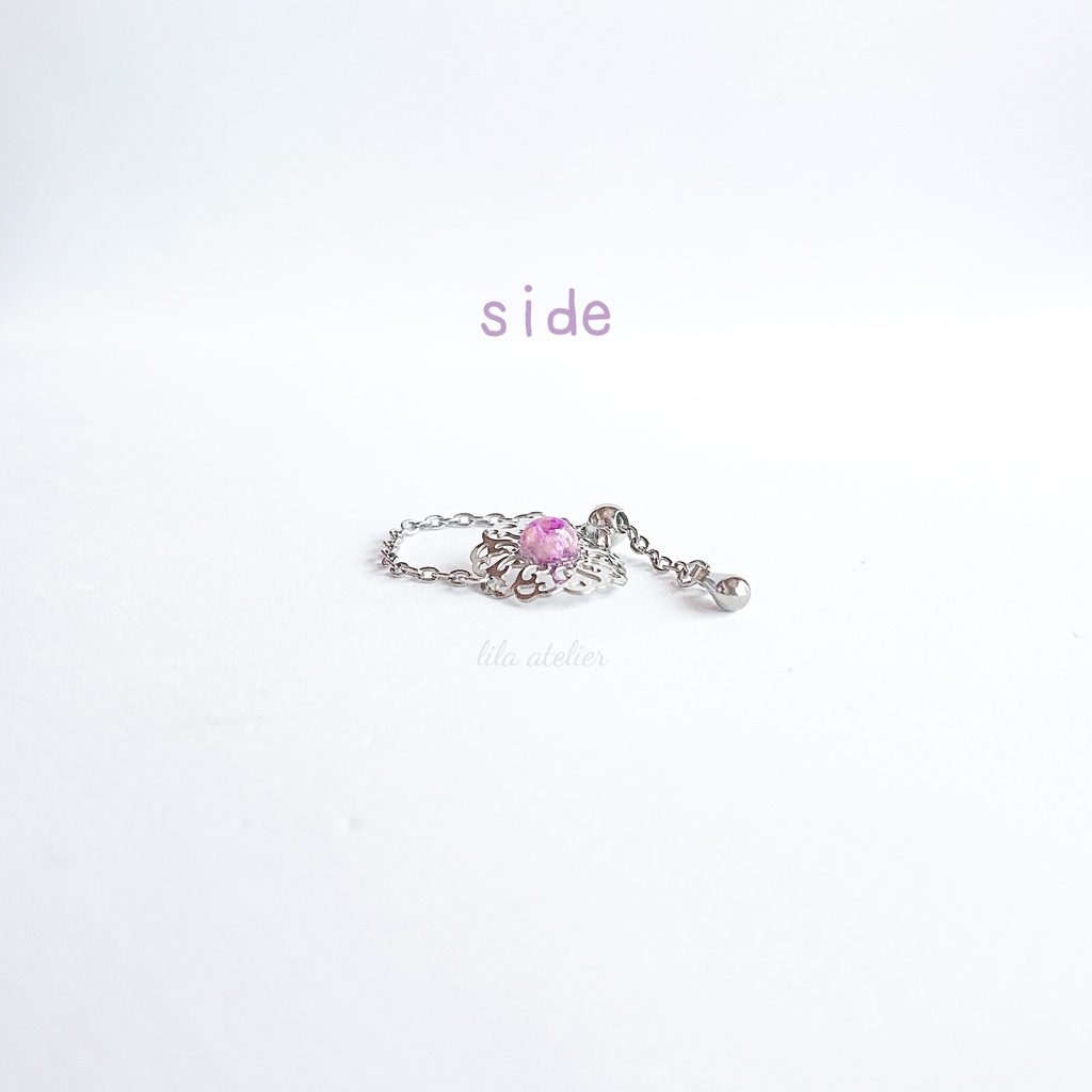 かすみ蔦葛【紫】チェーンリング(金属アレルギー対応)