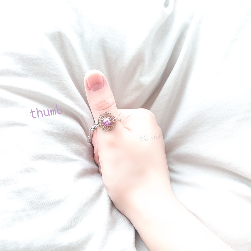 かすみ蔦葛【紫】チェーンリング(金属アレルギー対応)