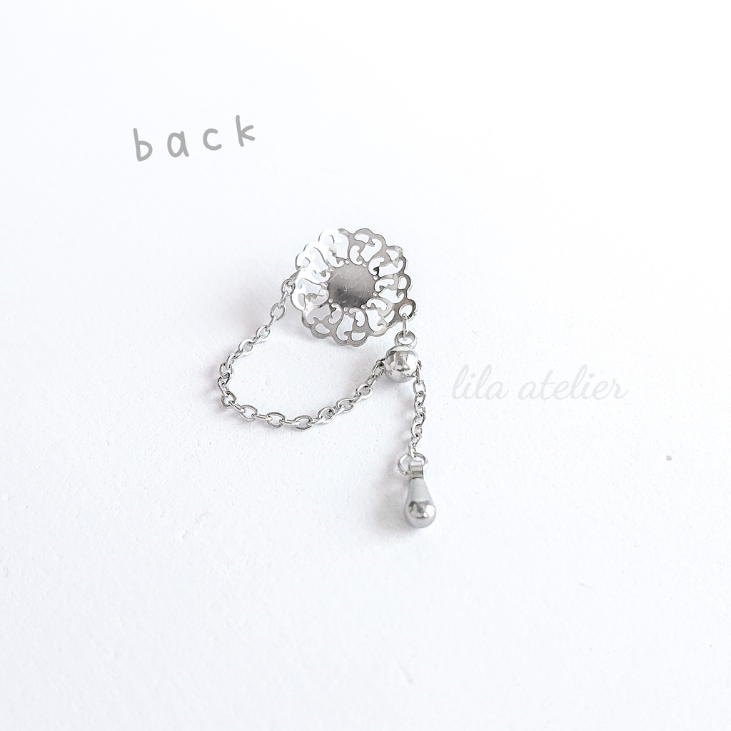 かすみ蔦葛【紅】チェーンリング(金属アレルギー対応)