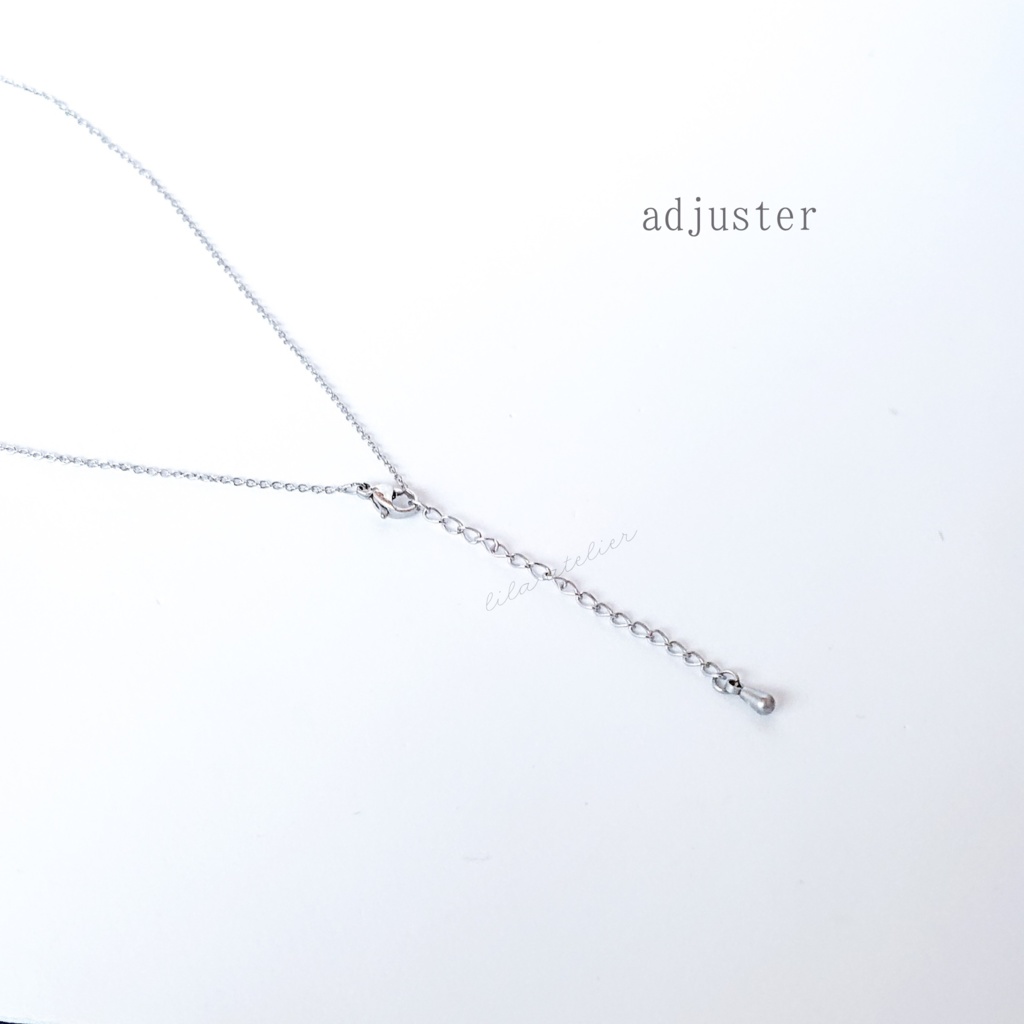 かすみ珠【白】ペンダント(金属アレルギー対応)