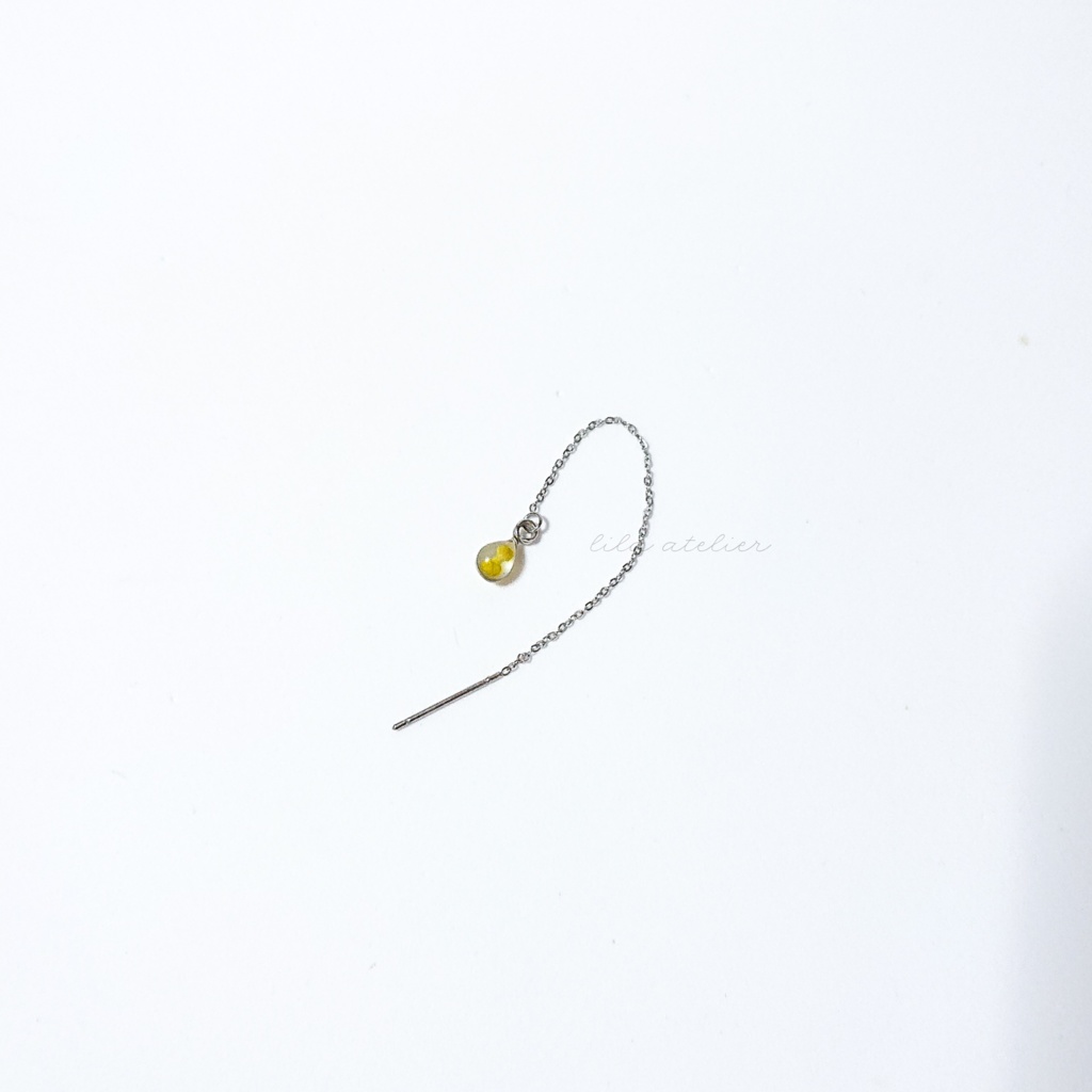 《片耳用》かすみ雫【翠】アメリカンピアス(金属アレルギー対応)