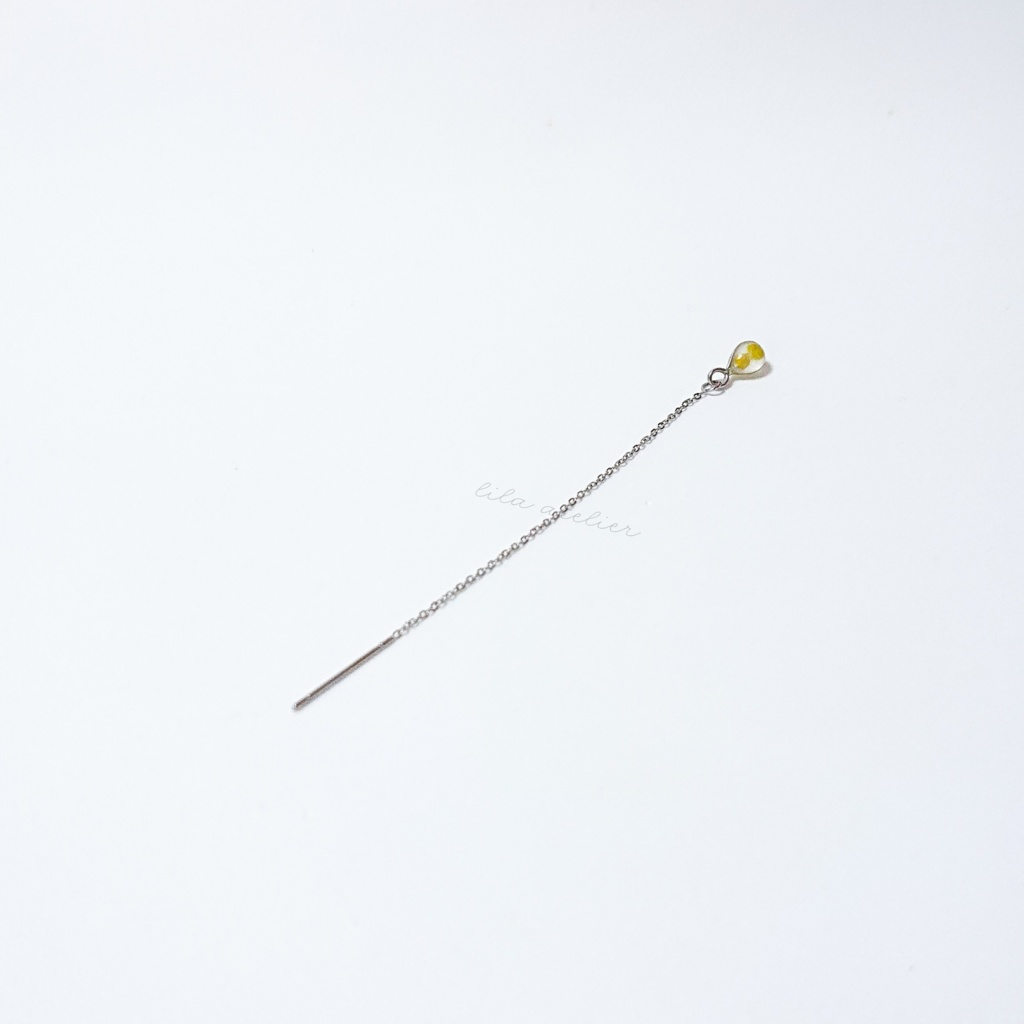 《片耳用》かすみ雫【翠】アメリカンピアス(金属アレルギー対応)