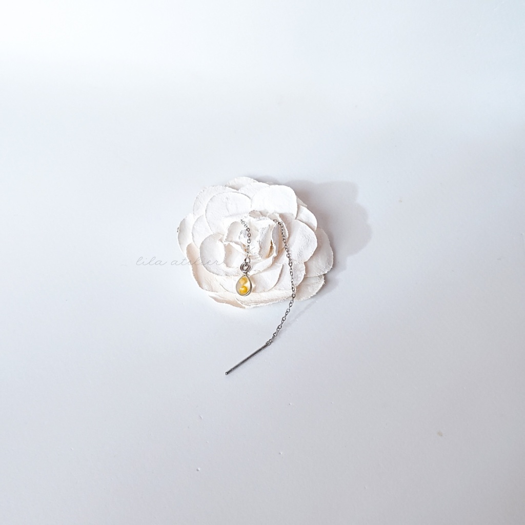 《片耳用》かすみ雫【翠】アメリカンピアス（金属アレルギー対応）