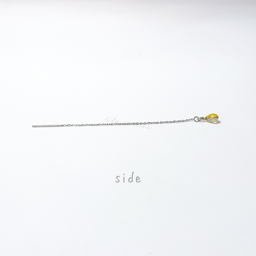 《片耳用》かすみ雫【翠】アメリカンピアス(金属アレルギー対応)