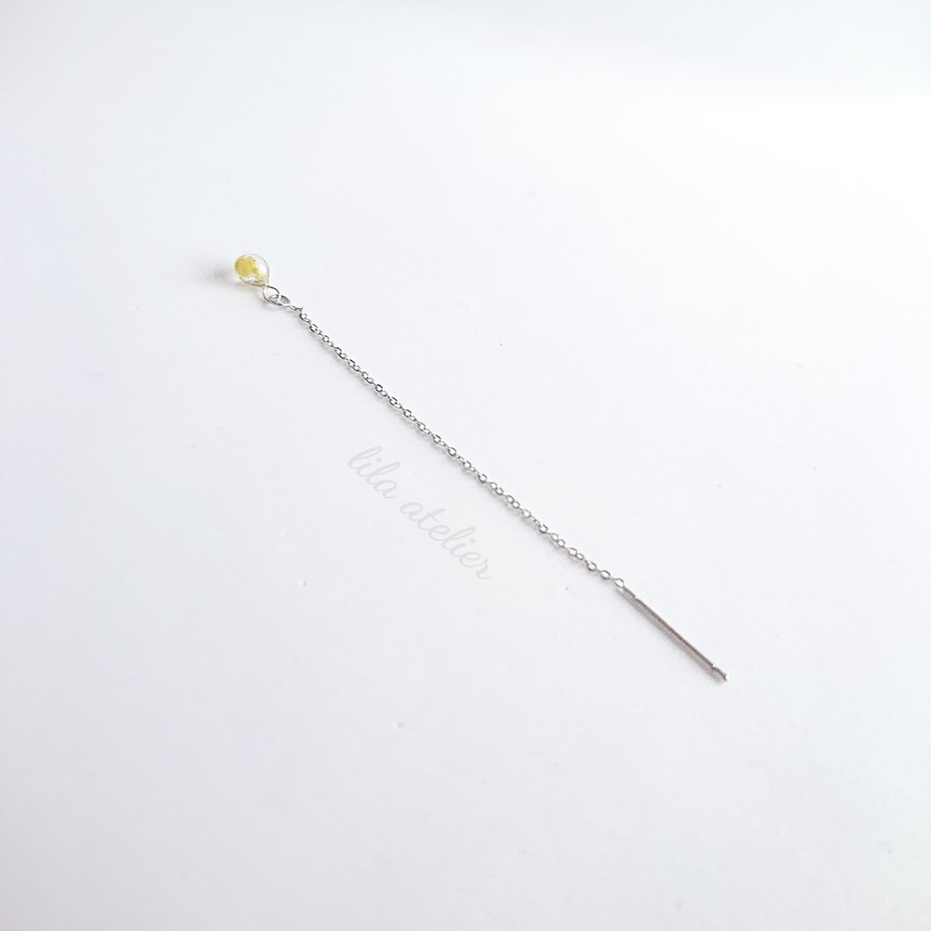 《片耳用》かすみ雫【翠】アメリカンピアス(金属アレルギー対応)