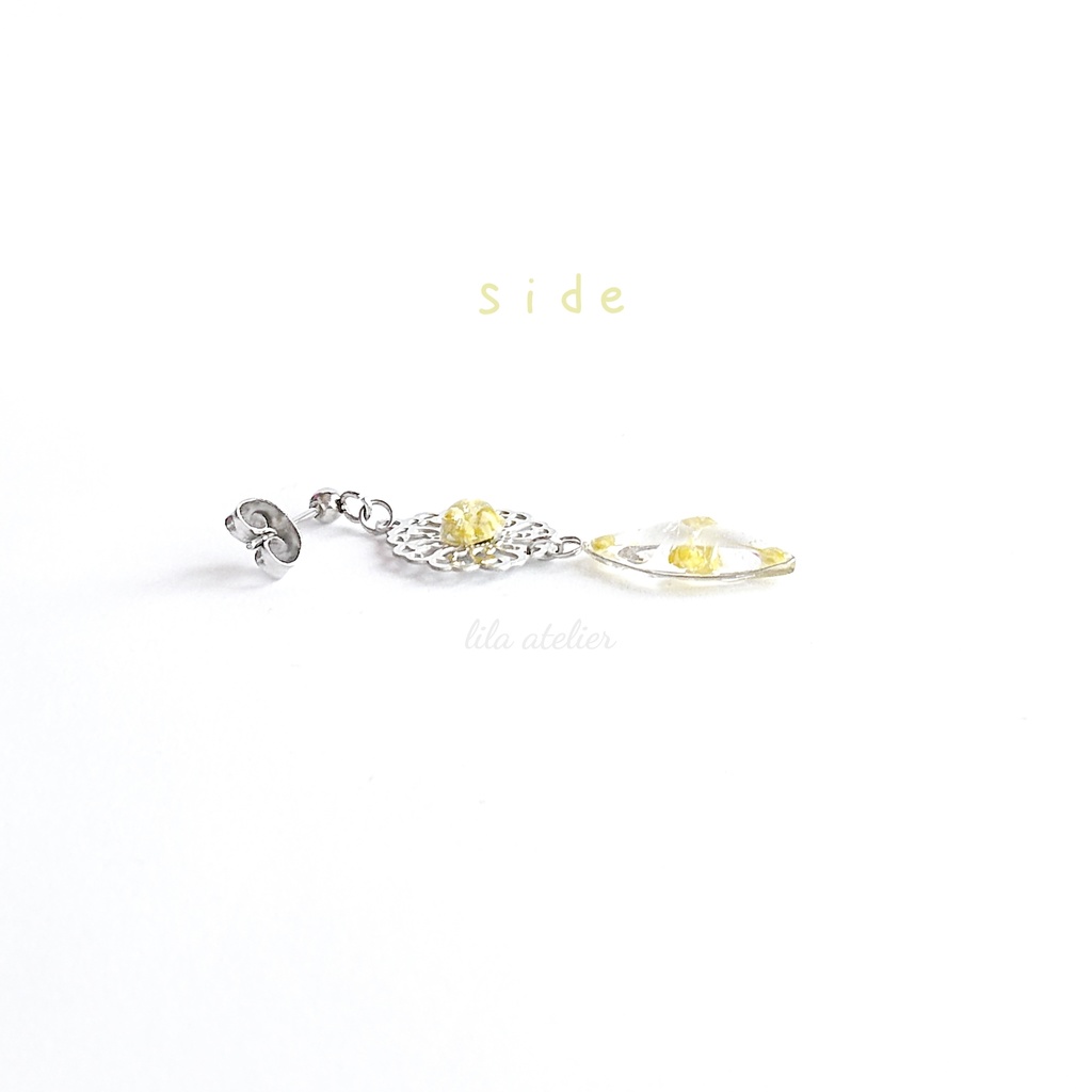 かすみ葉【翠】と蔦葛ピアス/イヤリング(金属アレルギー対応)