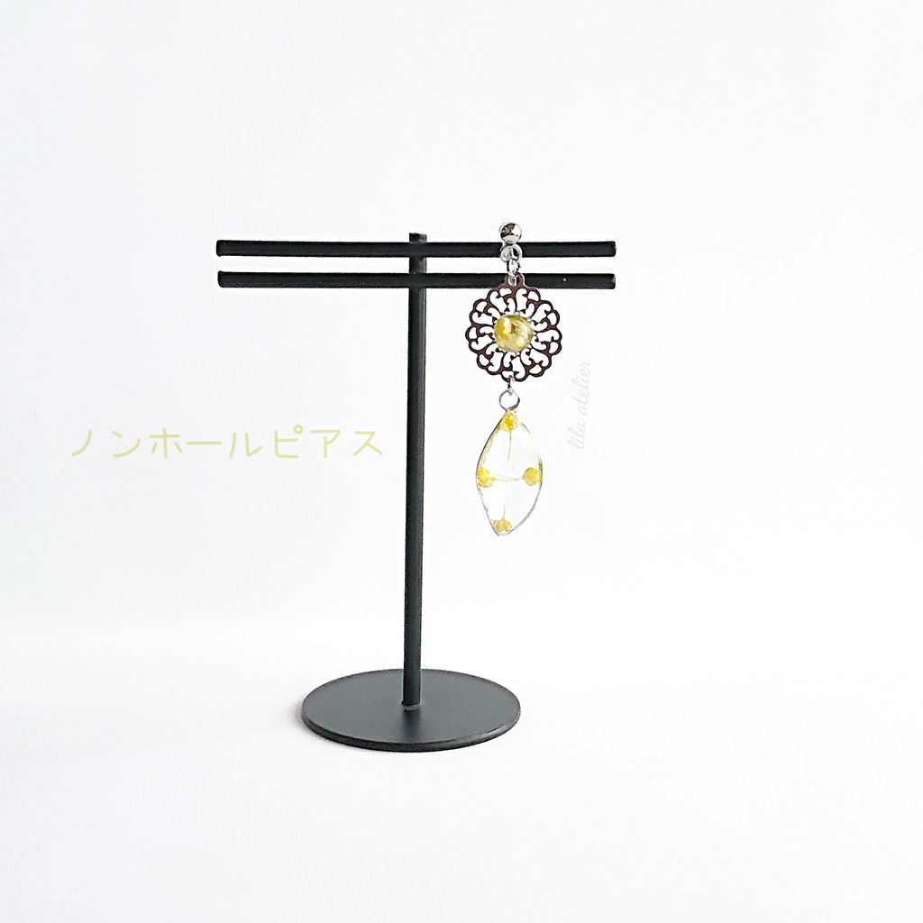 かすみ葉【翠】と蔦葛ピアス/イヤリング(金属アレルギー対応)