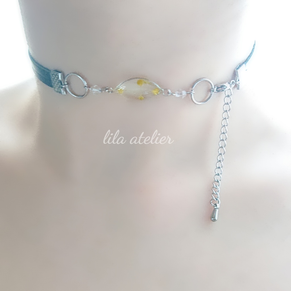 かすみ葉【翠】チョーカー(金属アレルギー対応)