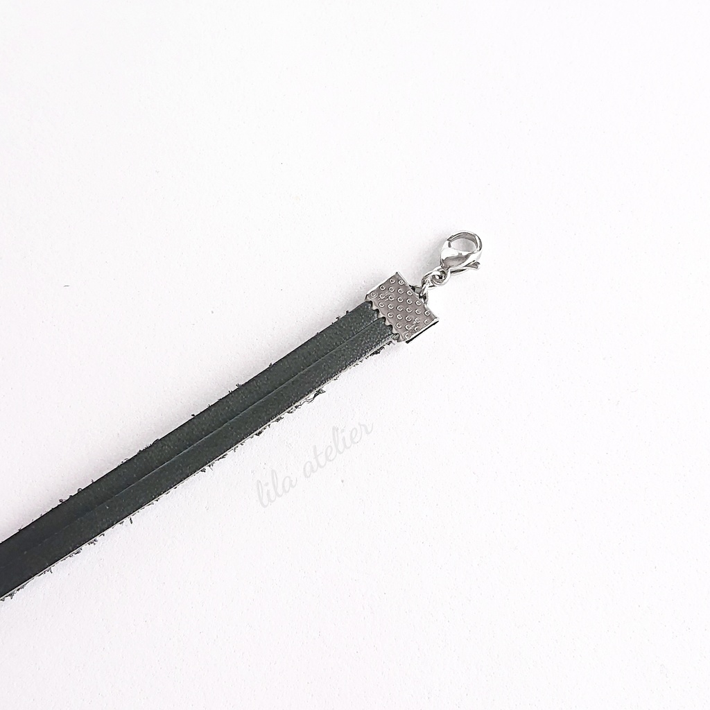 かすみ葉【翠】ブレスレット(金属アレルギー対応)