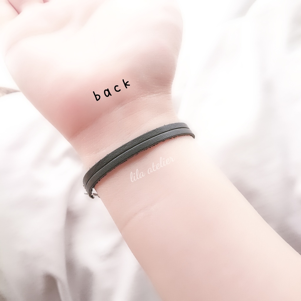 かすみ葉【翠】ブレスレット(金属アレルギー対応)