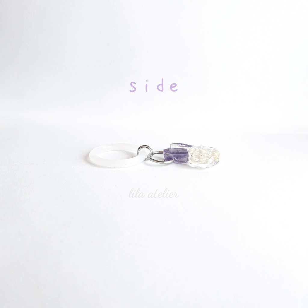 彩りかすみウサギ【紫】マルチマーカー(金属アレルギー対応)