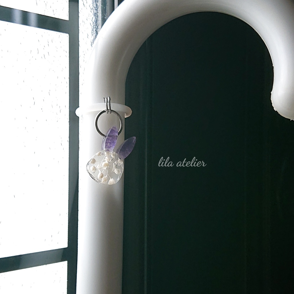 彩りかすみウサギ【紫】マルチマーカー(金属アレルギー対応)