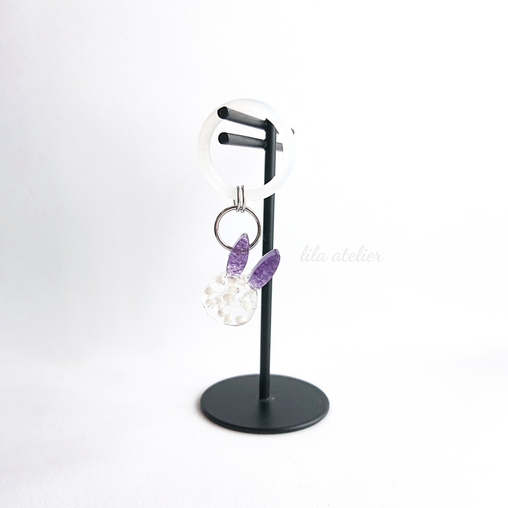 彩りかすみウサギ【紫】マルチマーカー(金属アレルギー対応)