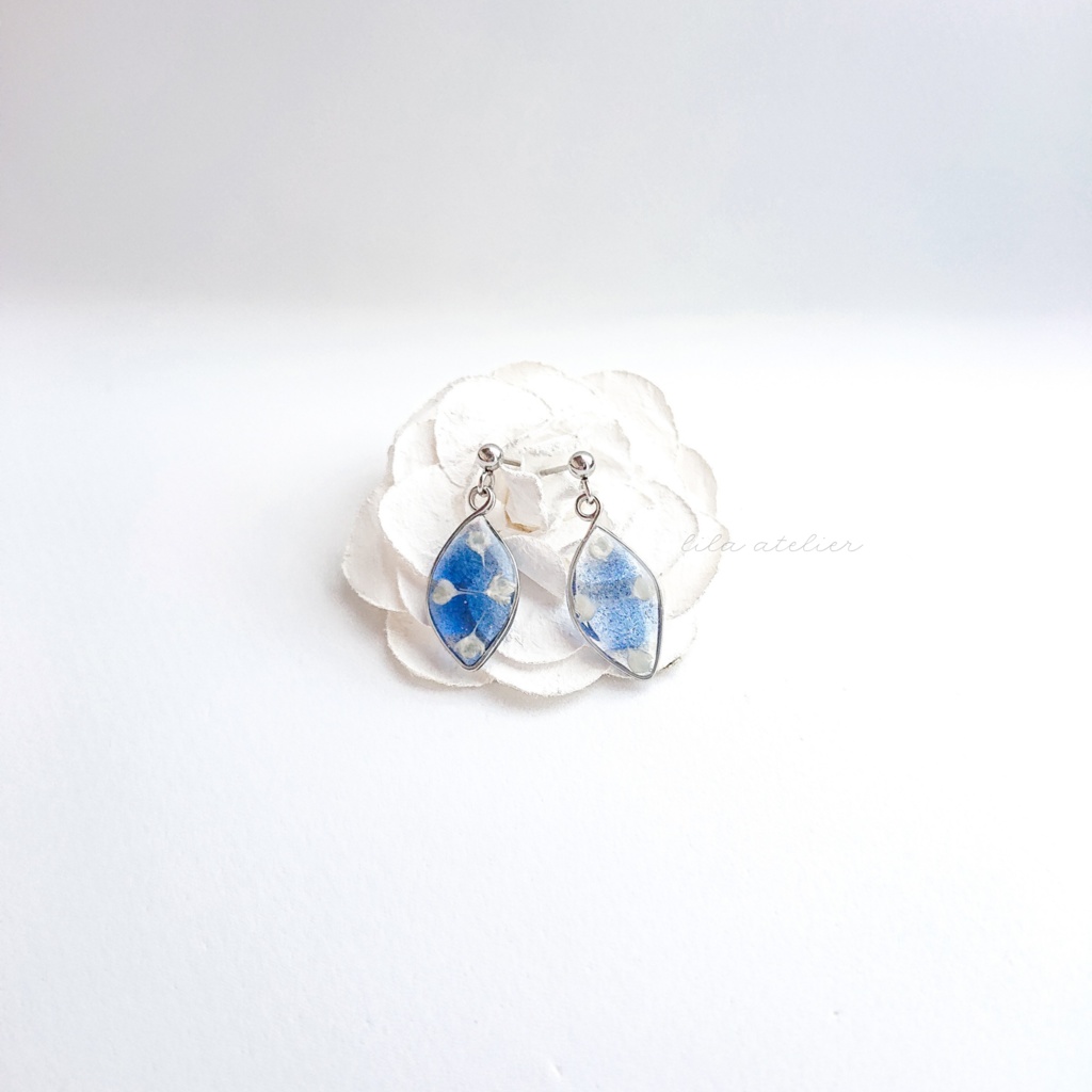 かすみ葉【夜空】ピアス/イヤリング(金属アレルギー対応)