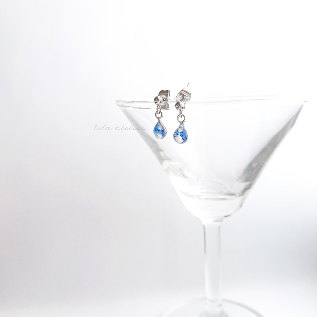 かすみ雫【夜空】ピアス/イヤリング(金属アレルギー対応)