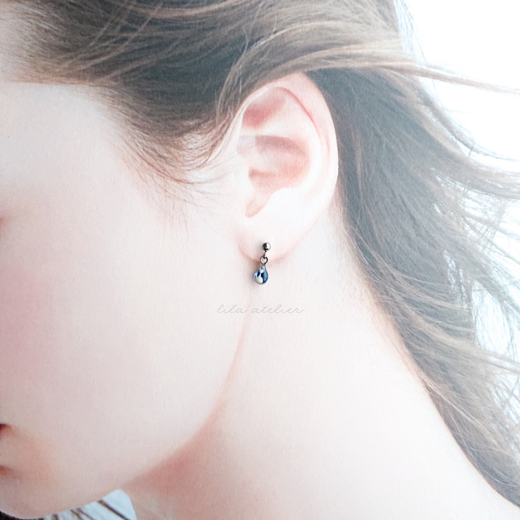 かすみ雫【夜空】ピアス/イヤリング(金属アレルギー対応)