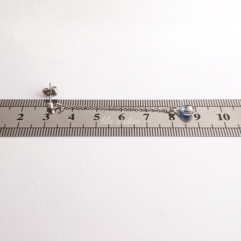 かすみ雫【夜空】ロングチェーンピアス/イヤリング(金属アレルギー対応)