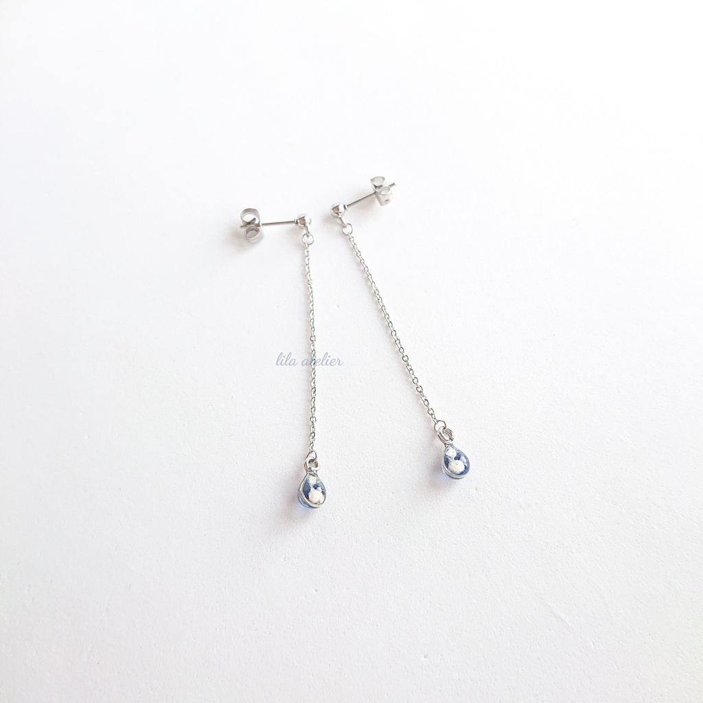 かすみ雫【夜空】ロングチェーンピアス/イヤリング(金属アレルギー対応)