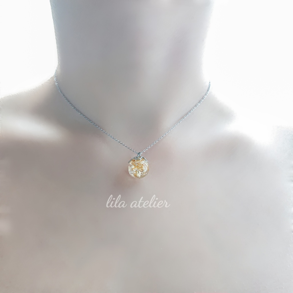 かすみ珠【秋】ペンダント(金属アレルギー対応)