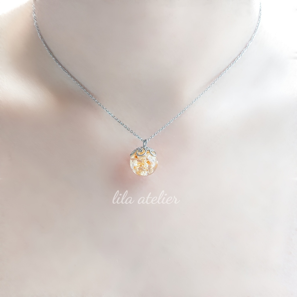 かすみ珠【秋】ペンダント(金属アレルギー対応)