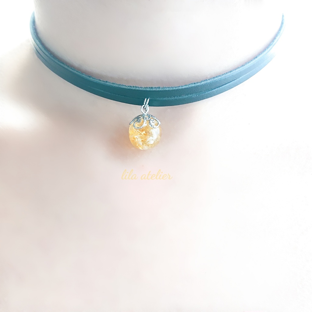 かすみ珠【秋】チョーカー(金属アレルギー対応)