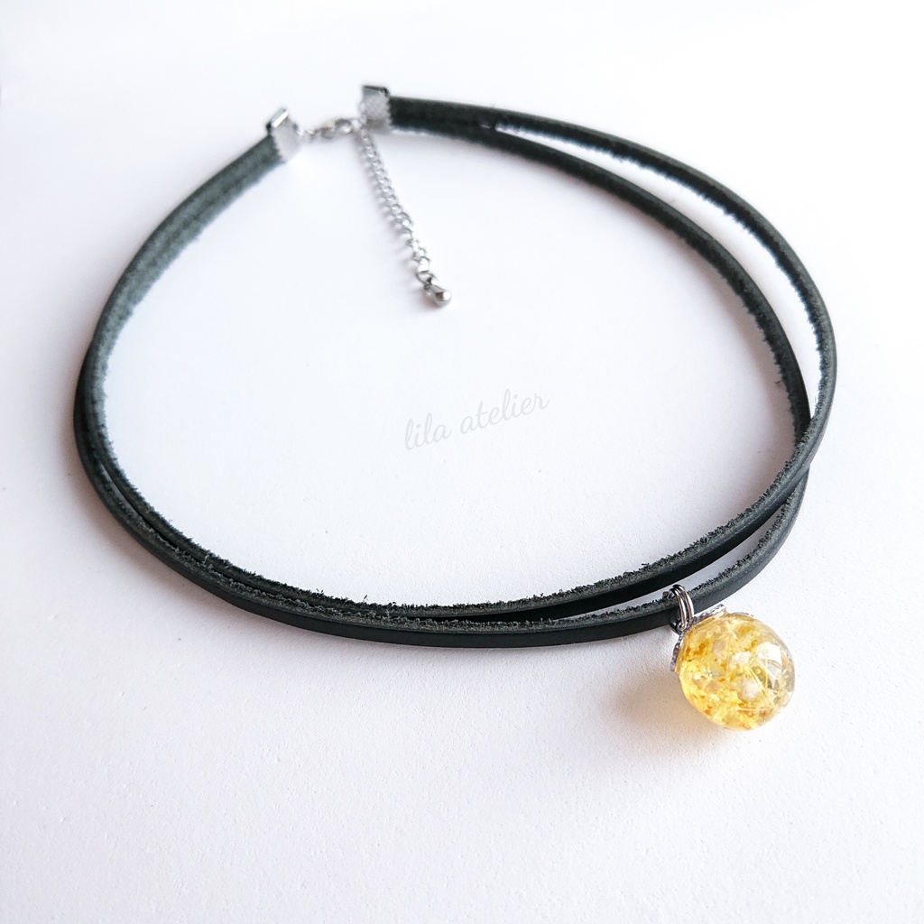 かすみ珠【秋】チョーカー(金属アレルギー対応)