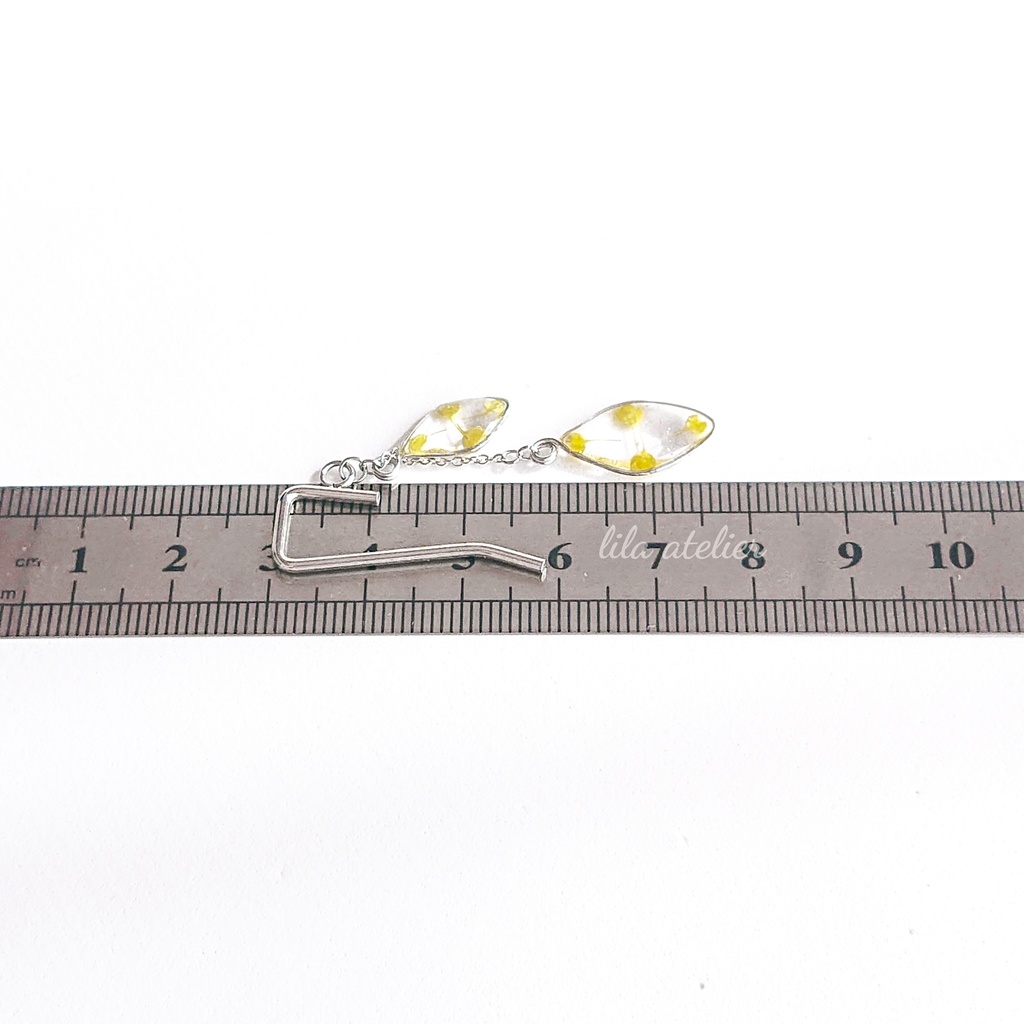 かすみ双葉【翠】ポニーフック(金属アレルギー対応)