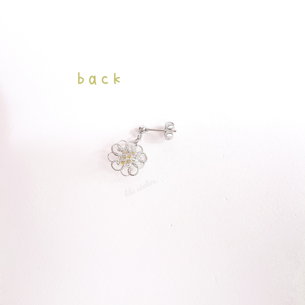 かすみ銀花【翠】揺れるピアス/イヤリング(金属アレルギー対応)